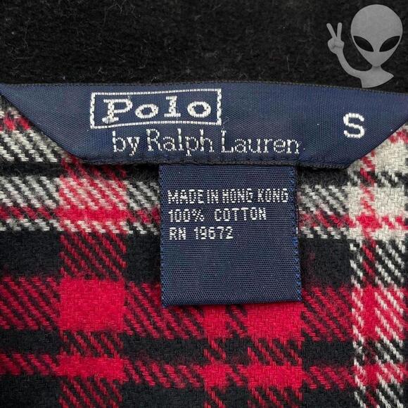 Polo Ralph Lauren Jacket Small Black Cotton Plaid Lined Vintage 90s - Picture 5 of 7
